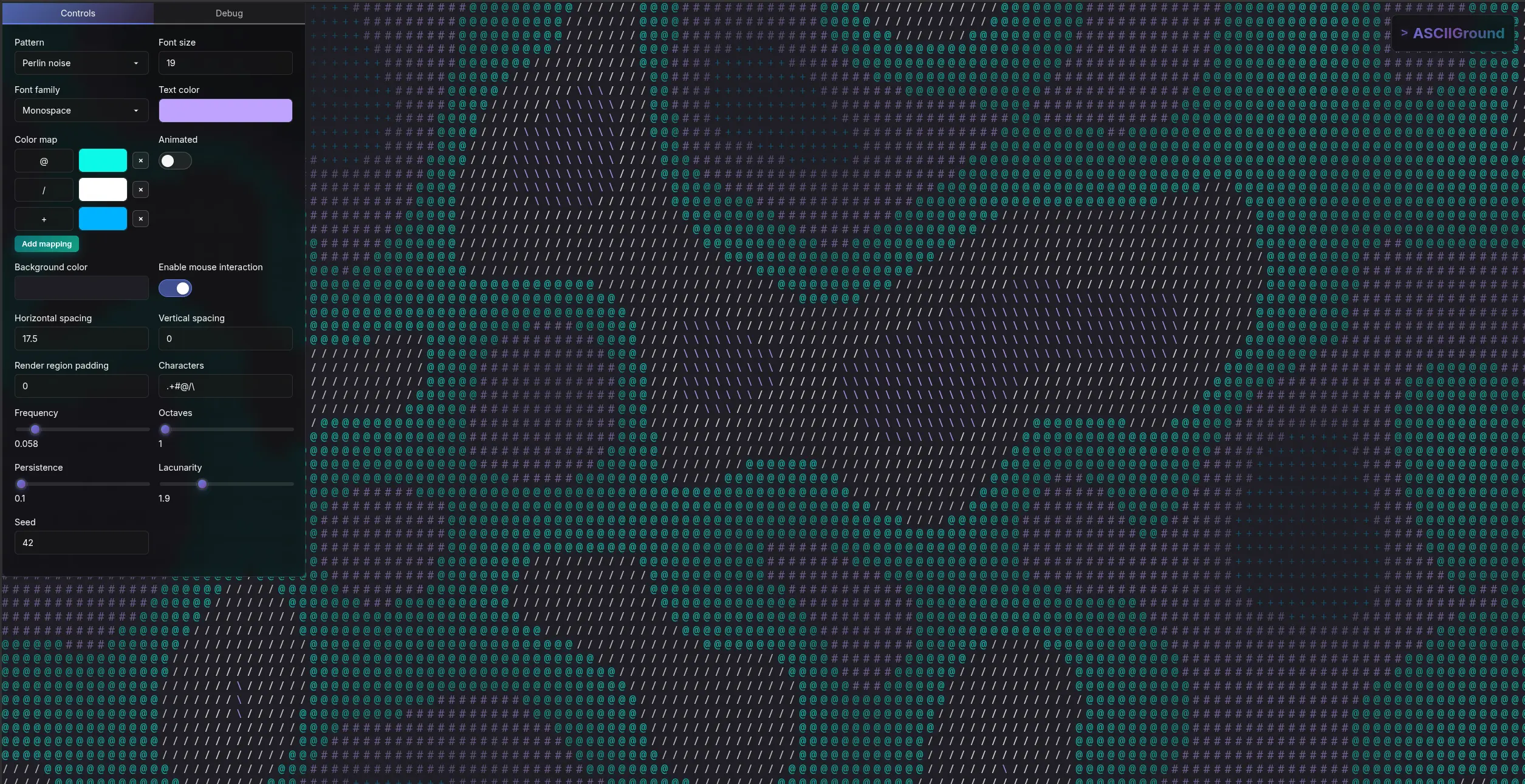 ASCIIGround demo screenshot